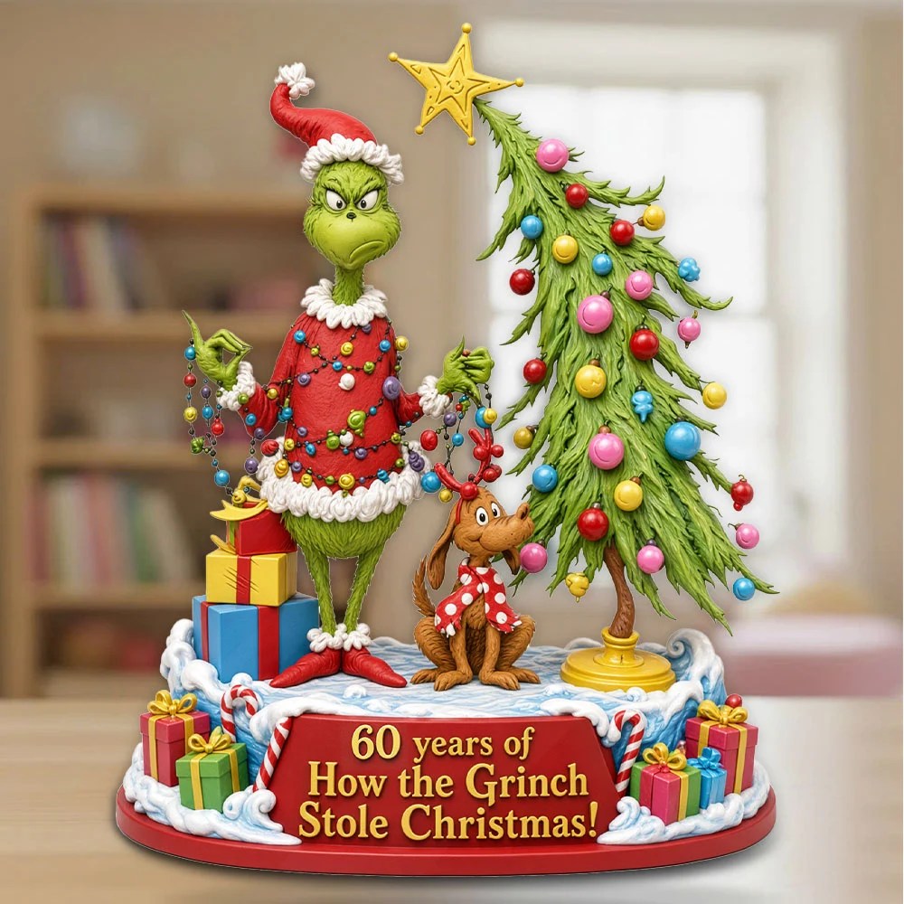 How the Grinch Stole Christmas 60th Anniversary Custom Shape Acrylic Plaque – TMTHU9829