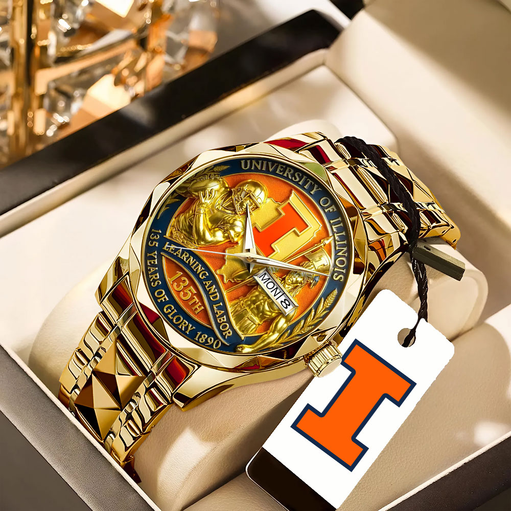Illinois Fighting Illini Football Alloy Luxury Quartz Watch – TANTN17999