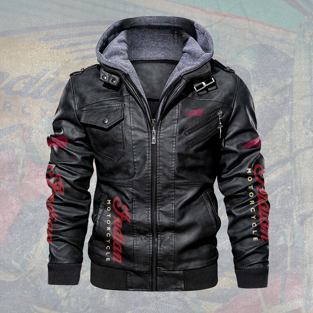 Indian Motorcycle 125th Anniversary 2D Leather Hooded Jacket – TMTHU8562