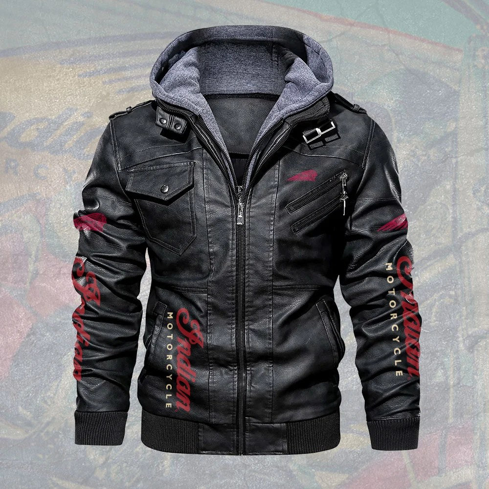 Indian Motorcycle 125th Anniversary 2D Leather Hooded Jacket – TMTHU8920