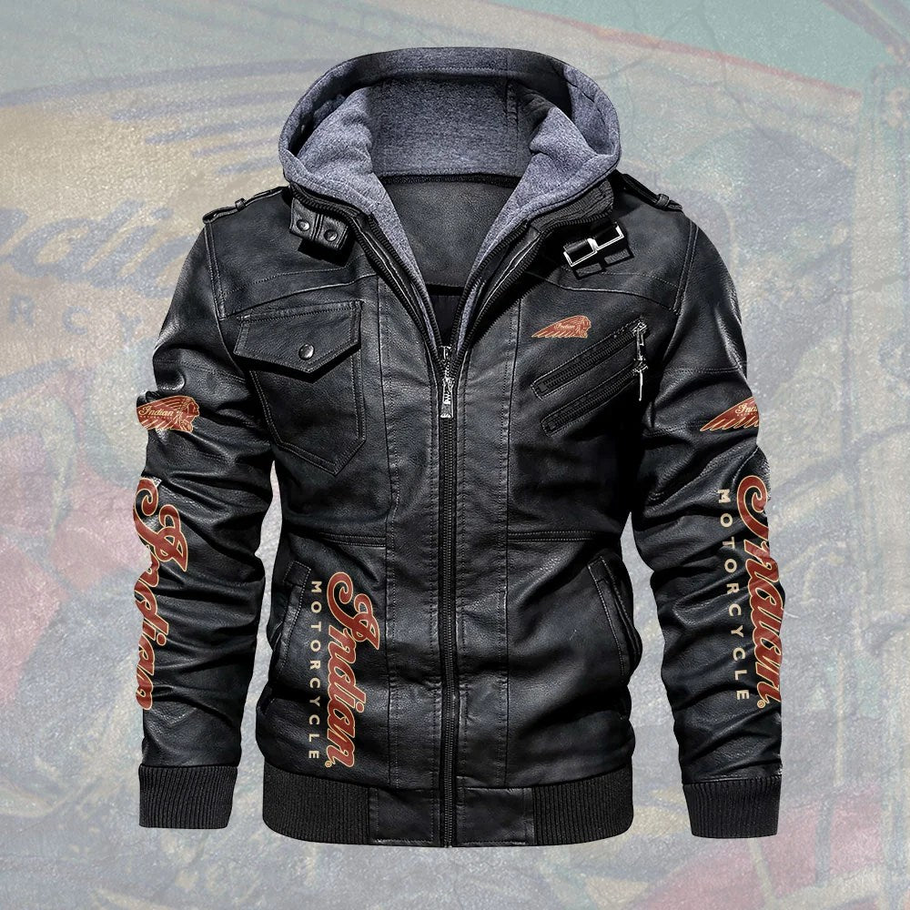 Indian Motorcycle 125th Anniversary 2D Leather Hooded Jacket – TMTHU9414