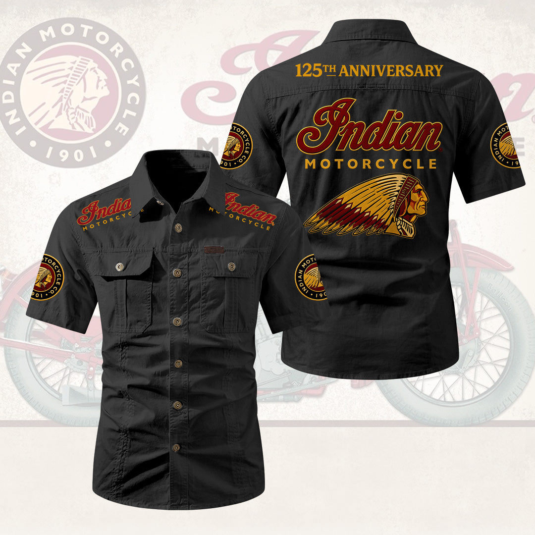 Indian Motorcycle 125th Anniversary 2D Short Sleeve Mechanic Shirt – HOATT20240
