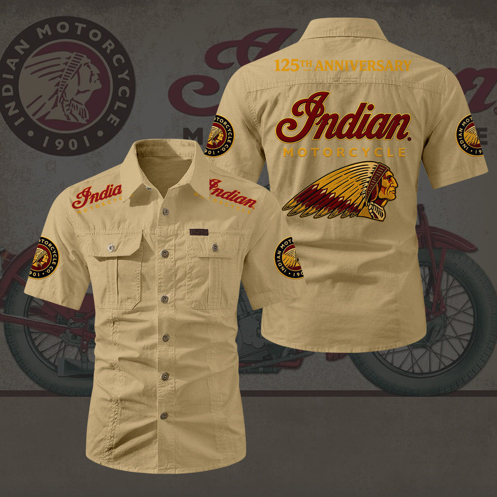 Indian Motorcycle 125th Anniversary 2D Short Sleeve Mechanic Shirt – HOATT20240