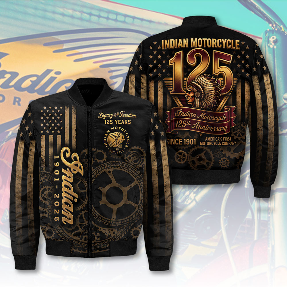 Indian Motorcycle 125th Anniversary 3D Bomber Jacket – TMTHU8577