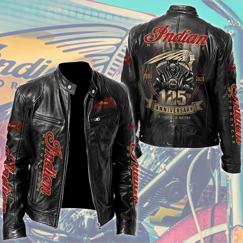 Indian Motorcycle 125th Anniversary Motorcycle Leather Jacket – TMTHU10228