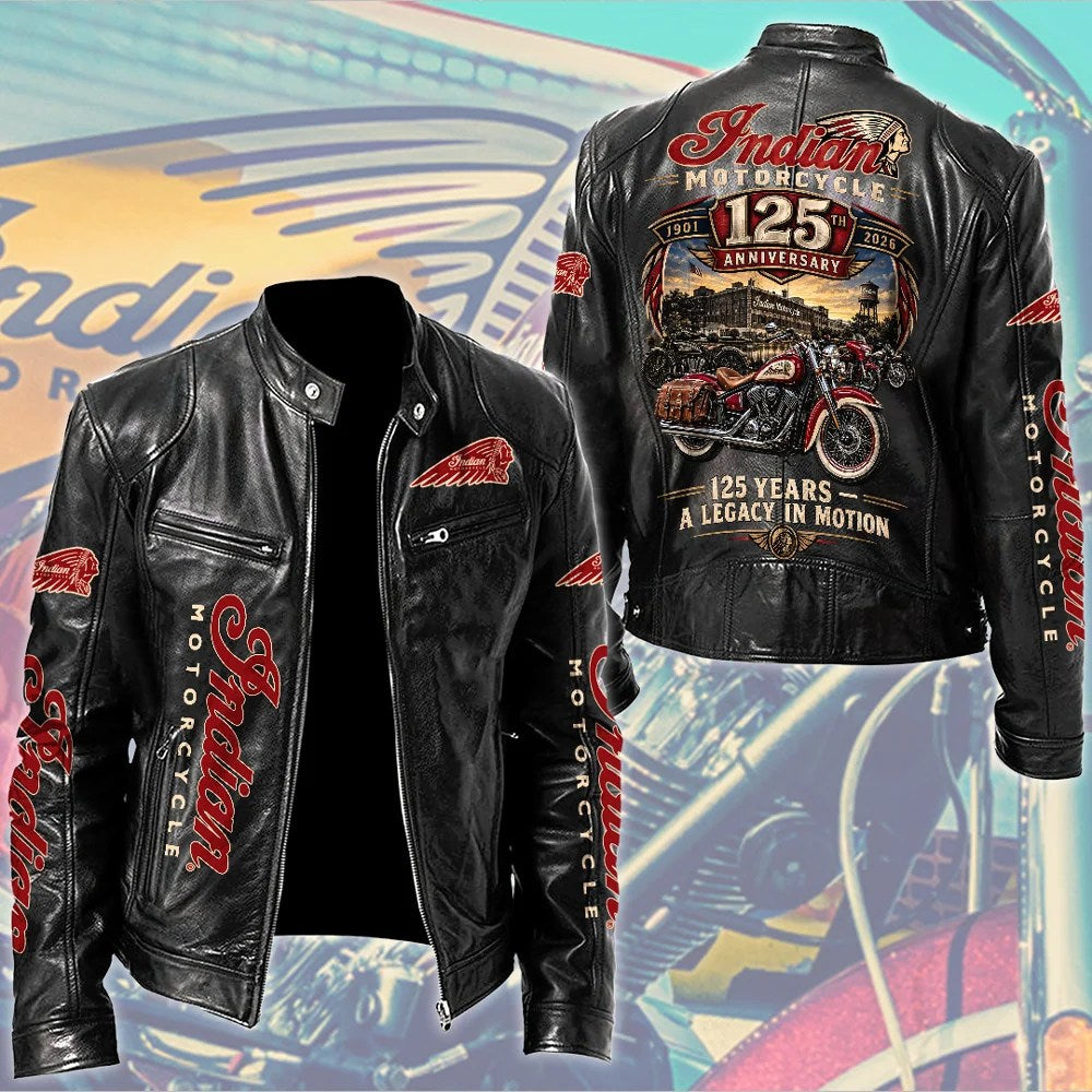 Indian Motorcycle 125th Anniversary Motorcycle Leather Jacket – TMTHU9269