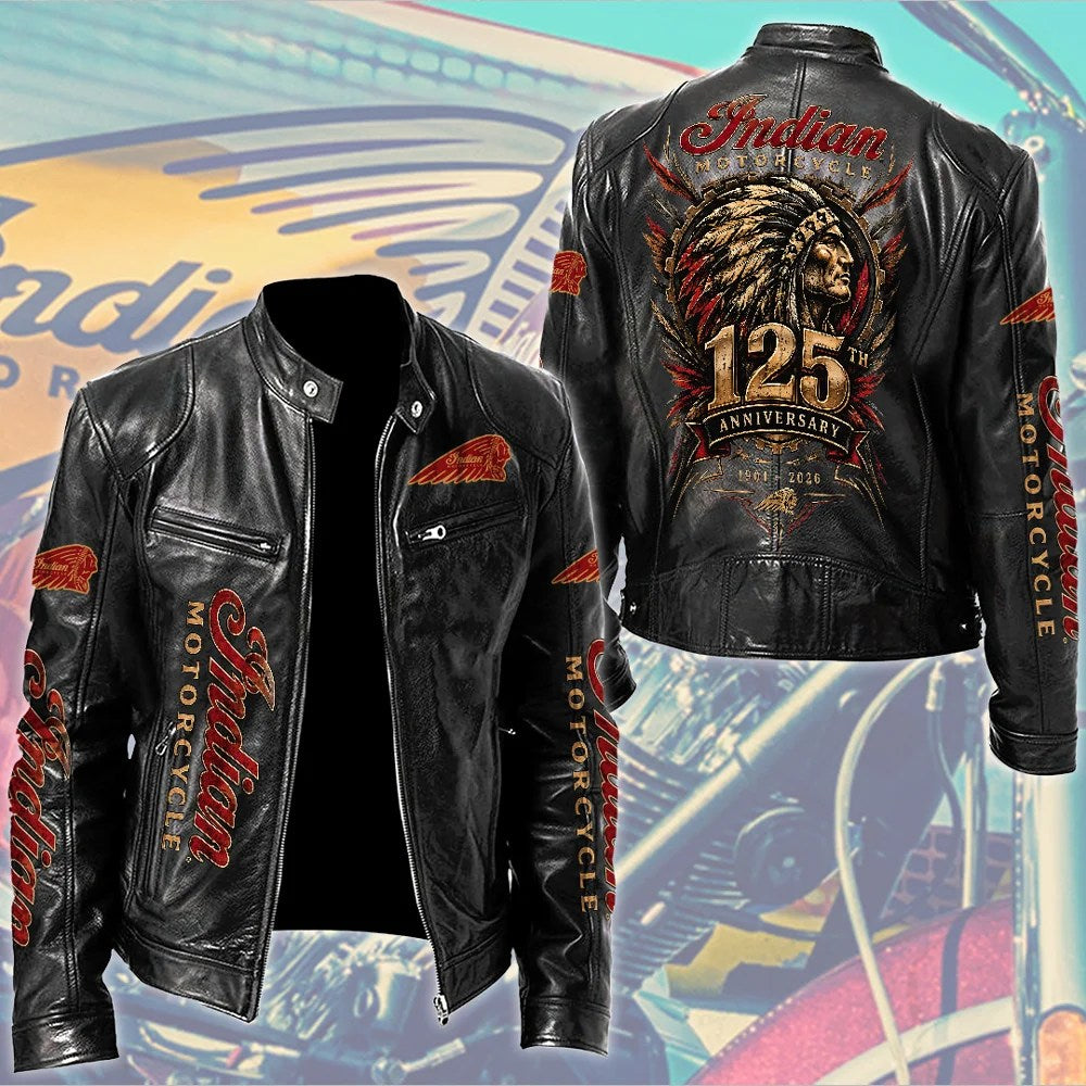 Indian Motorcycle 125th Anniversary Motorcycle Leather Jacket – TMTHU9824