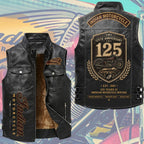 Indian Motorcycle 125th Anniversary Premium 2D Sleeveless Leather Vest – TMTHU8845
