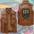 Indian Motorcycle 125th Anniversary Premium 2D Sleeveless Leather Vest – TMTHU8845