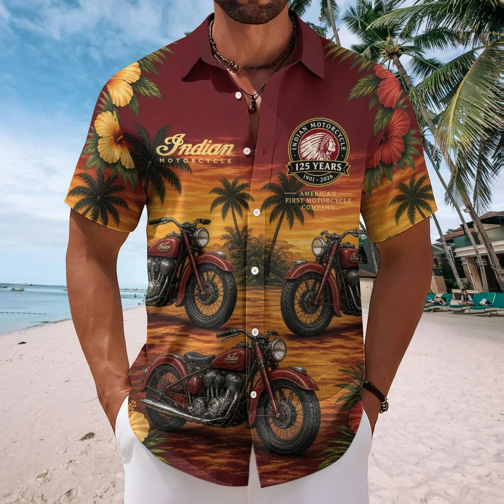 Indian Motorcycle 125th Anniversary Short Sleeve Button-Down Shirt – GNE8572