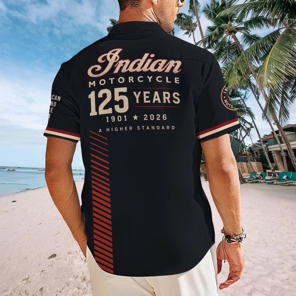 Indian Motorcycle 125th Anniversary Short Sleeve Button-Down Shirt – TMTHU9105