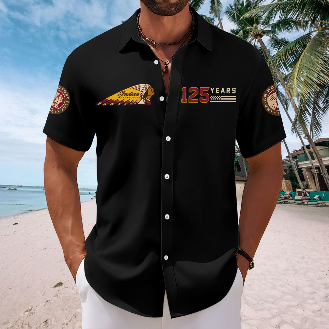 Indian Motorcycle 125th Anniversary Short Sleeve Button-Down Shirt – HOATT20245