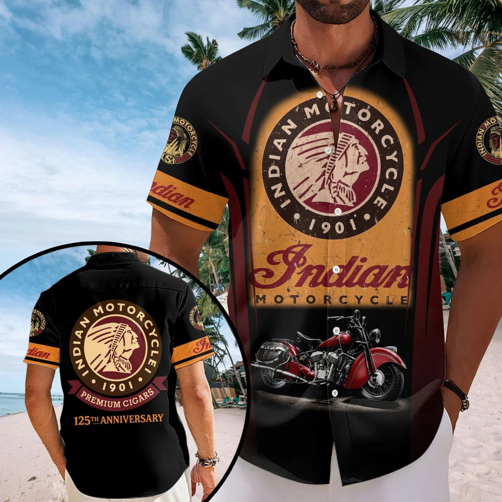 Indian Motorcycle 125th Anniversary Short Sleeve Button-Down Shirt – HOATT20330