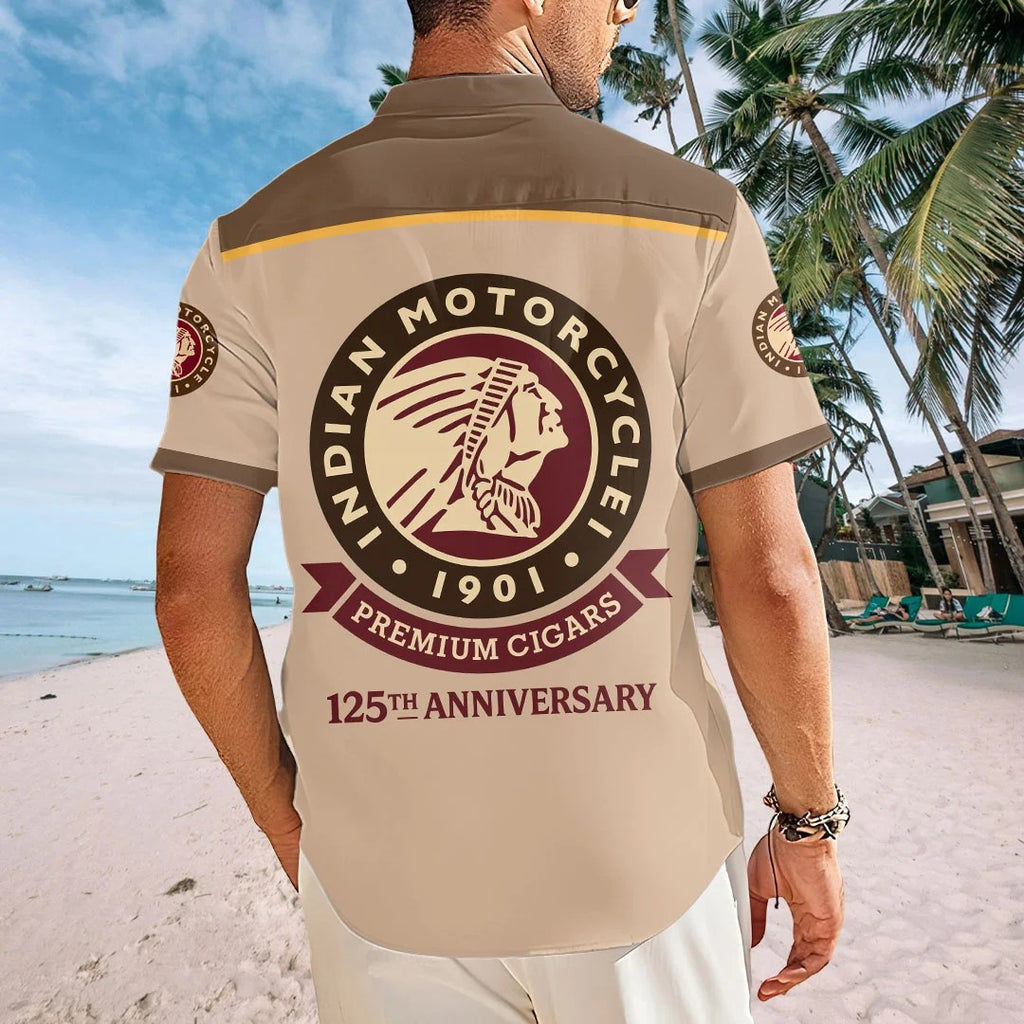Indian Motorcycle 125th Anniversary Short Sleeve Button-Down Shirt – HOATT20372