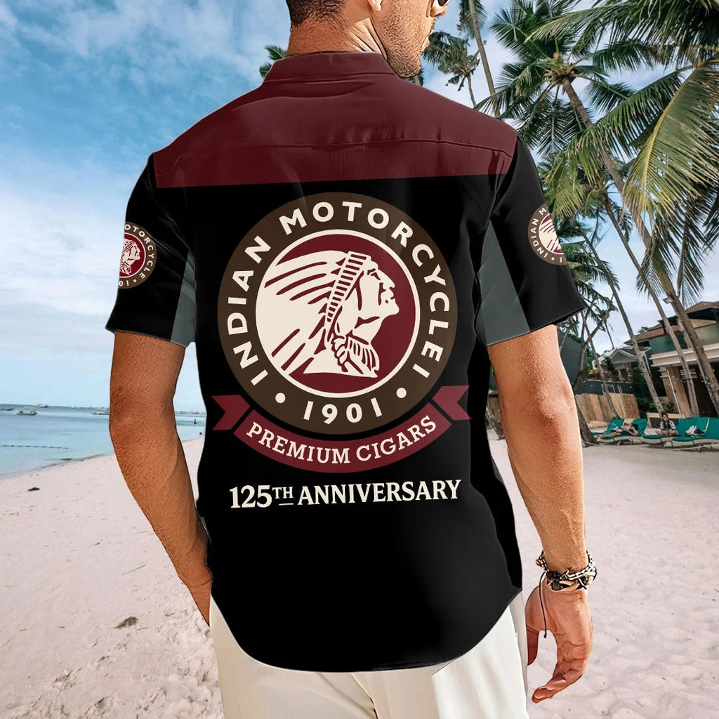 Indian Motorcycle 125th Anniversary Short Sleeve Button-Down Shirt – HOATT20389