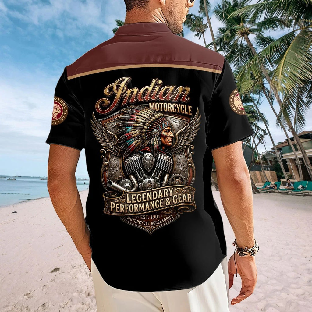 Indian Motorcycle 125th Anniversary Short Sleeve Button-Down Shirt – HOATT20393