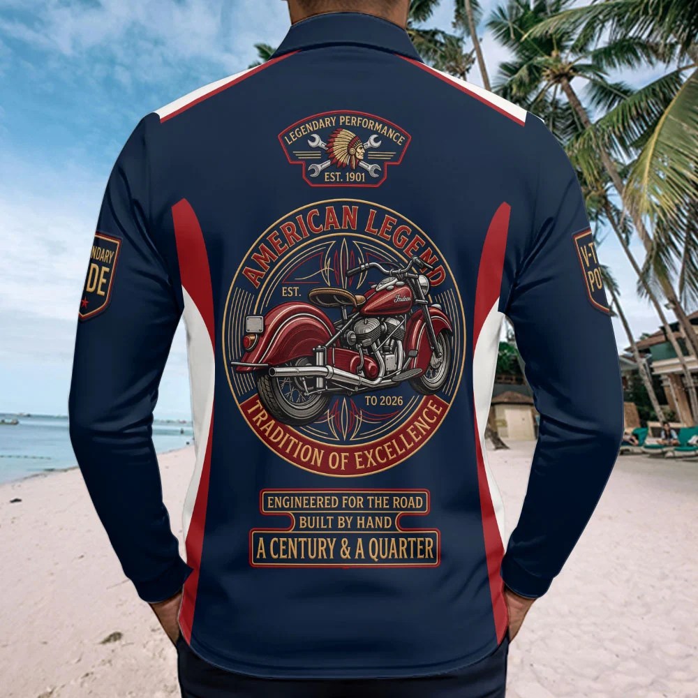 Indian Motorcycle 125th Anniversary Zip Polo Shirt – TMTHU8622