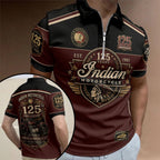 Indian Motorcycle 125th Anniversary Zip Polo Shirt – TMTHU8944