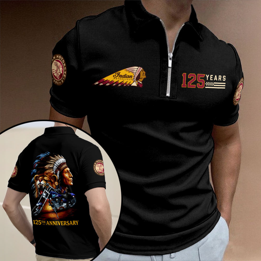 Indian Motorcycle 125th Anniversary Zip Polo Shirt – HOATT20261