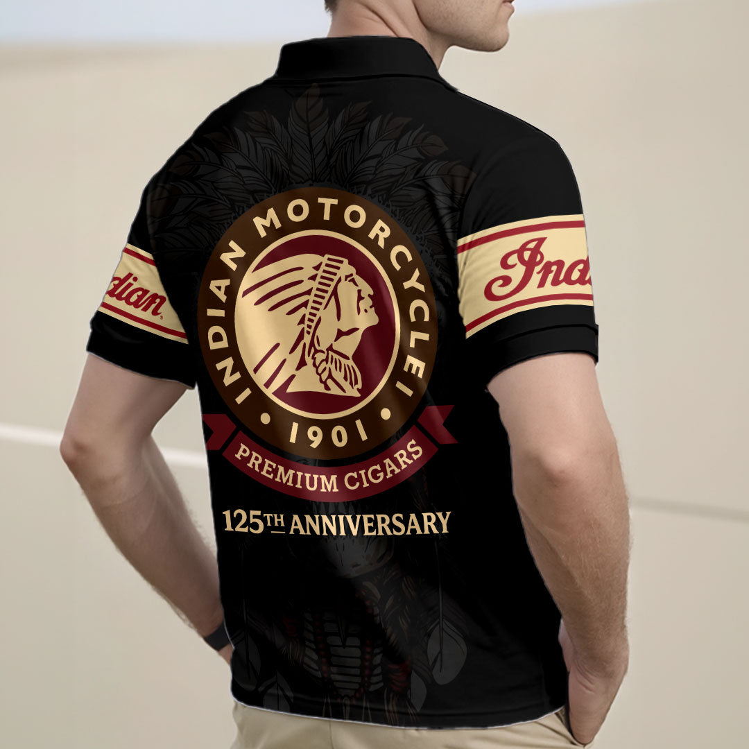 Indian Motorcycle 125th Anniversary Zip Polo Shirt – HOATT20356