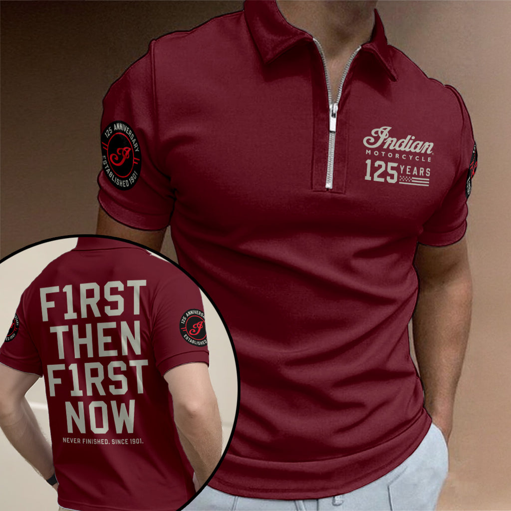 Indian Motorcycle 125th Anniversary Zip Polo Shirt – TANTN24831