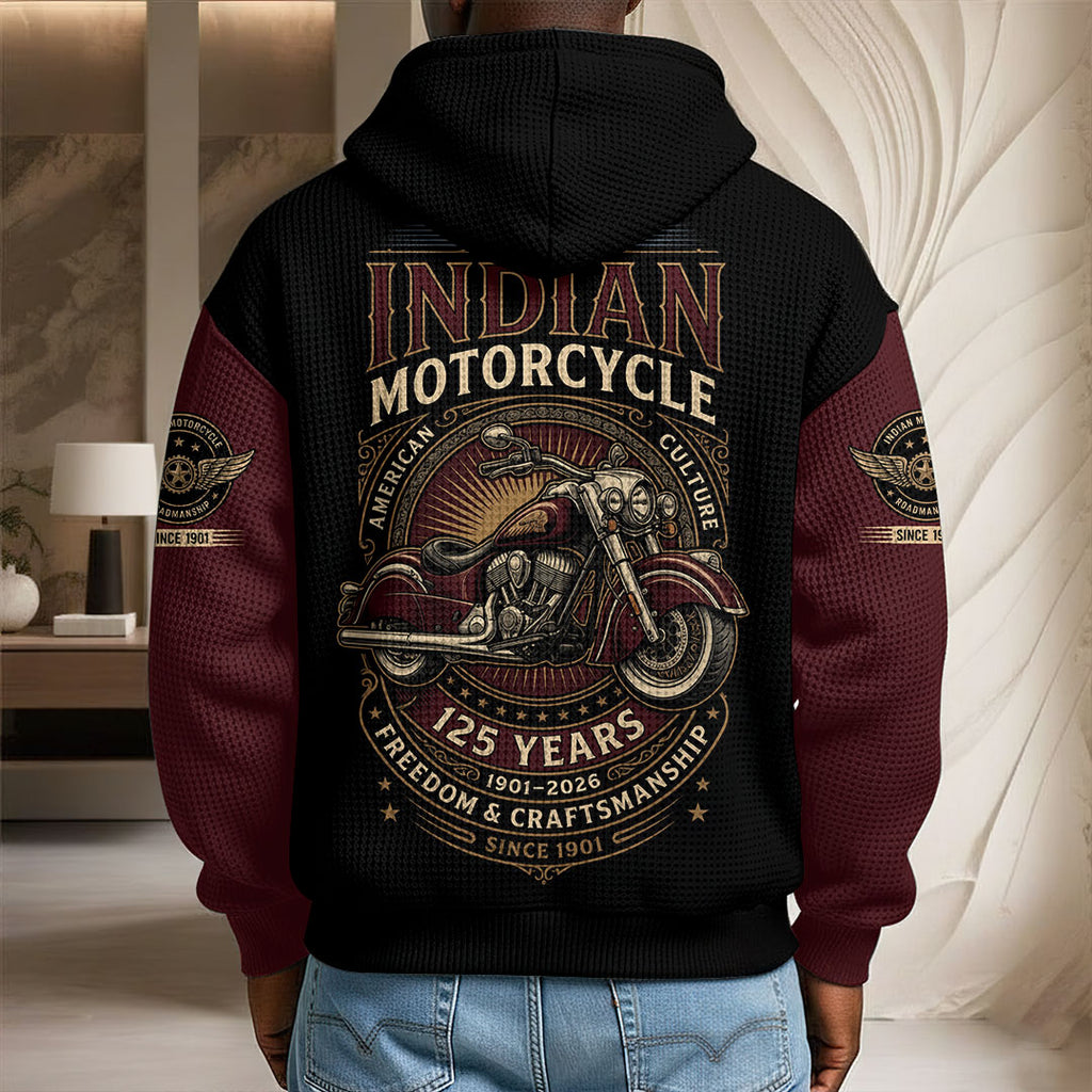 Indian Motorcycle 125th Anniversary 3D Unisex Waffle Hoodie – TMTHU8575
