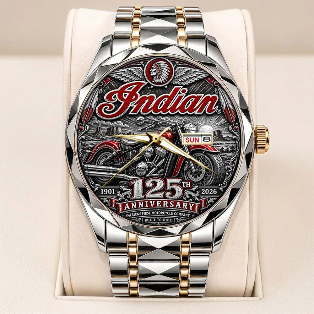 Indian Motorcycle 125th Anniversary 2026 Alloy Luxury Quartz Watch – TANTN26123