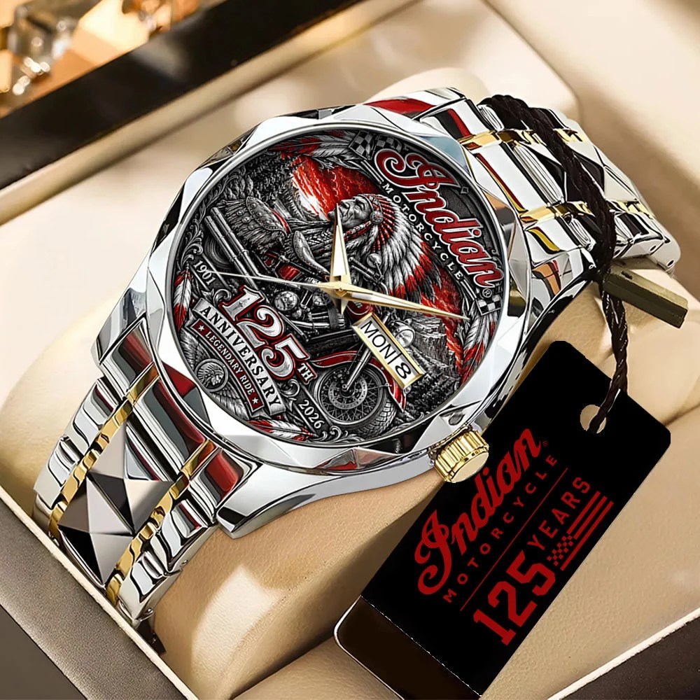 Indian Motorcycle 125th Anniversary 2026 Alloy Luxury Quartz Watch – TANTN26124