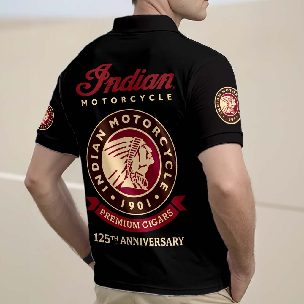 Indian Motorcycle 125th Anniversary Zip Polo Shirt – HOATT20239