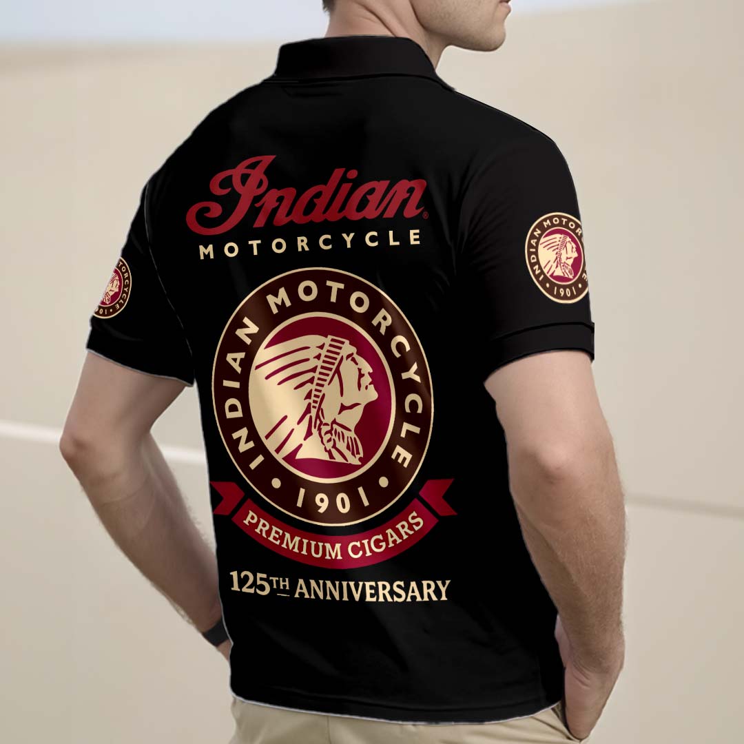 Indian Motorcycle 125th Anniversary Zip Polo Shirt – HOATT20239