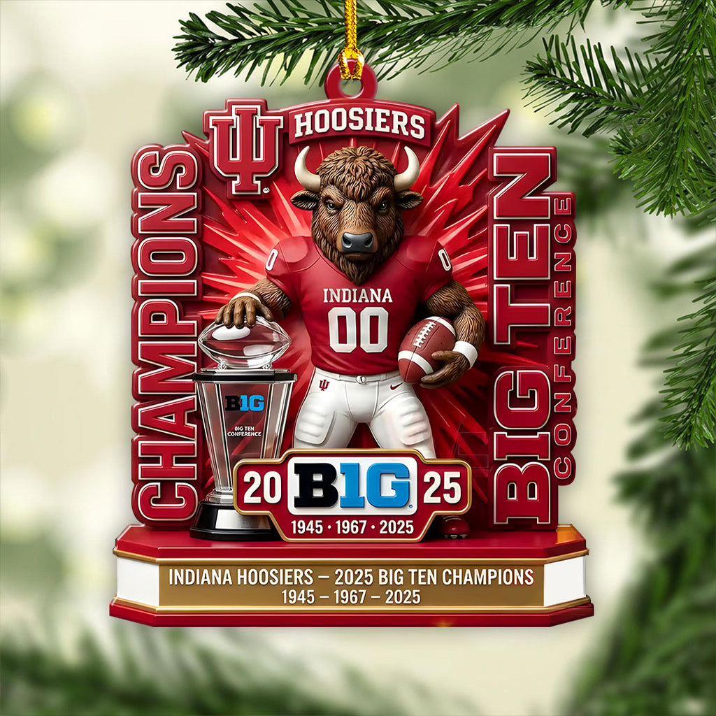 Indiana Hoosiers Football 2025 Big Ten Champions Custom Shape 2-sided Acrylic Ornament – HOATT15030