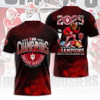 Indiana Hoosiers Football 2025 Big Ten Champions 3D Apparel – HOATT14991