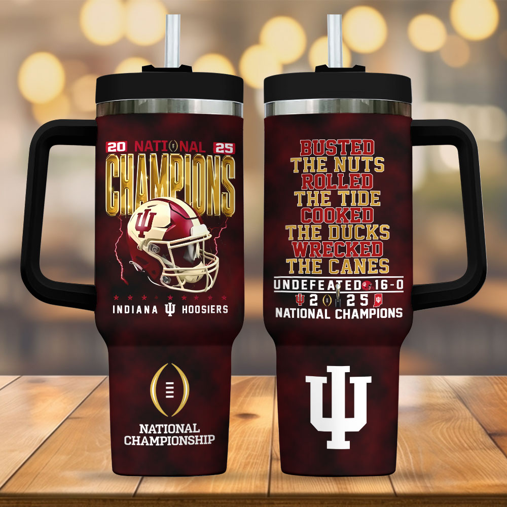 Indiana Hoosiers Football 2025 National Champions 40oz Tumbler – MAITM14633