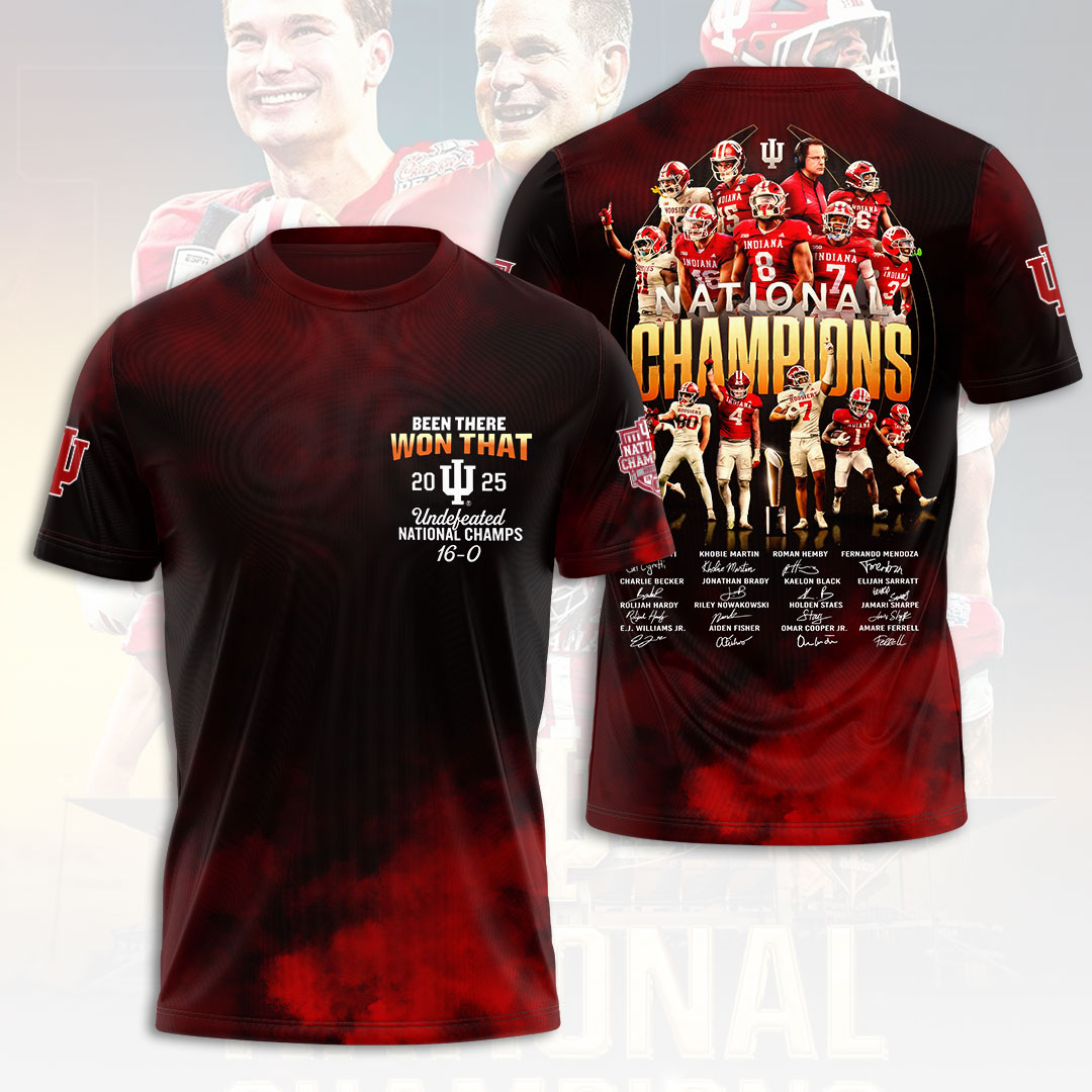 Indiana Hoosiers Football 2025 National Champions 3D Apparel – HOATT15849