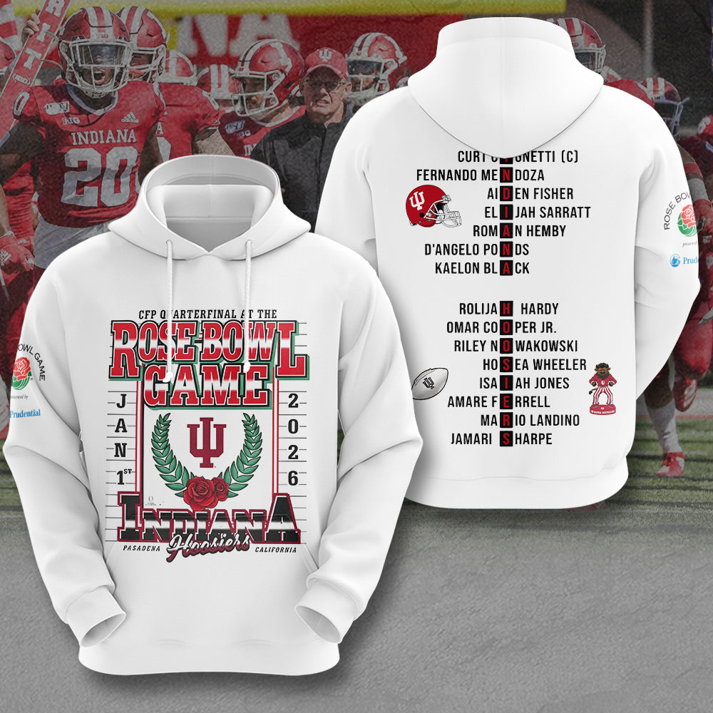 Indiana Hoosiers Football 2026 Rose Bowl 3D Apparel – MAITM14278