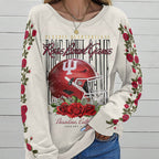 Indiana Hoosiers Football 2026 Rose Bowl Round Neck Raglan Sleeve Sweatshirt – MAITM14268