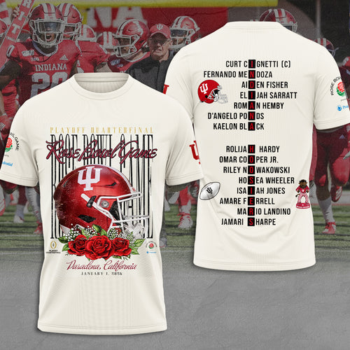 Indiana Hoosiers Football 2026 Rose Bowl 3D Apparel – MAITM14160