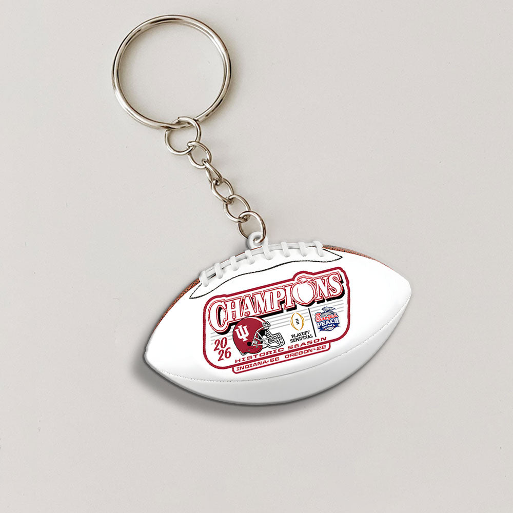Indiana Hoosiers Football Peach Bowl Champions Custom Shape 2-sided Keychain – MAITM14402