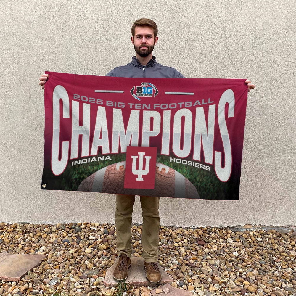 Indiana Hoosiers Football 2025 Big Ten Champions 3D Double-side House Flag – MAITM13988
