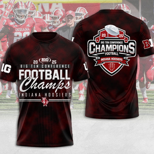 Indiana Hoosiers Football 2025 Big Ten Champions 3D Apparel – MAITM13995