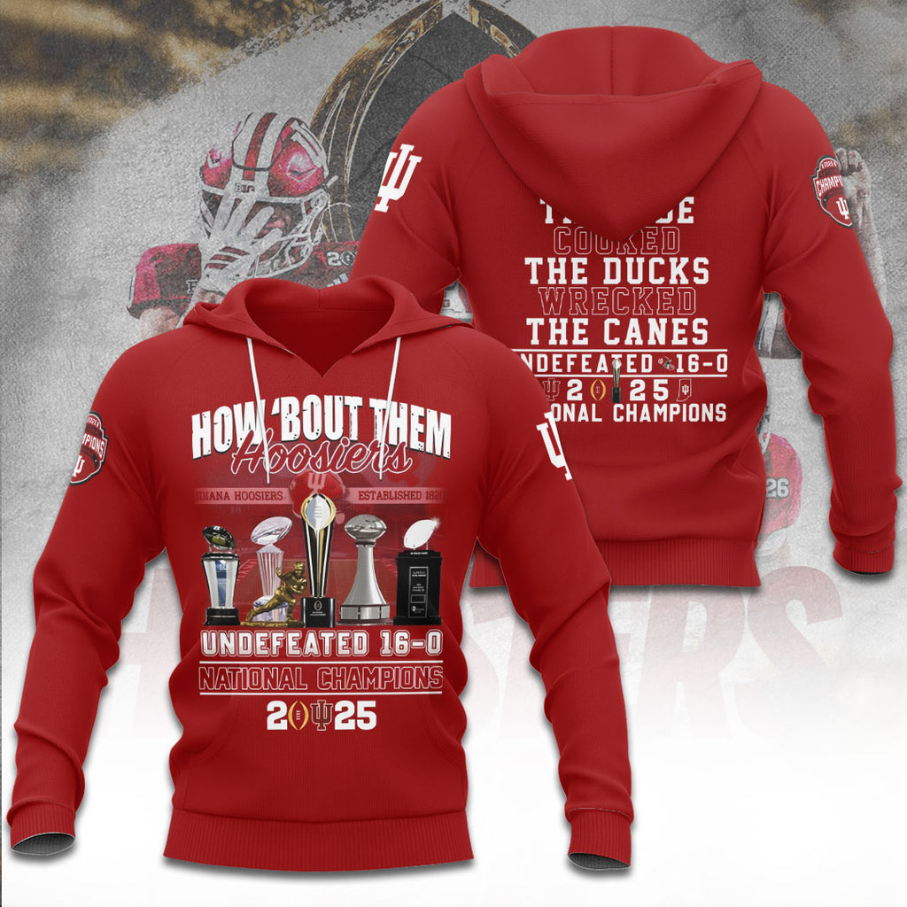 Indiana Hoosiers Football 2025 National Champions 3D Apparel – TANTN20425