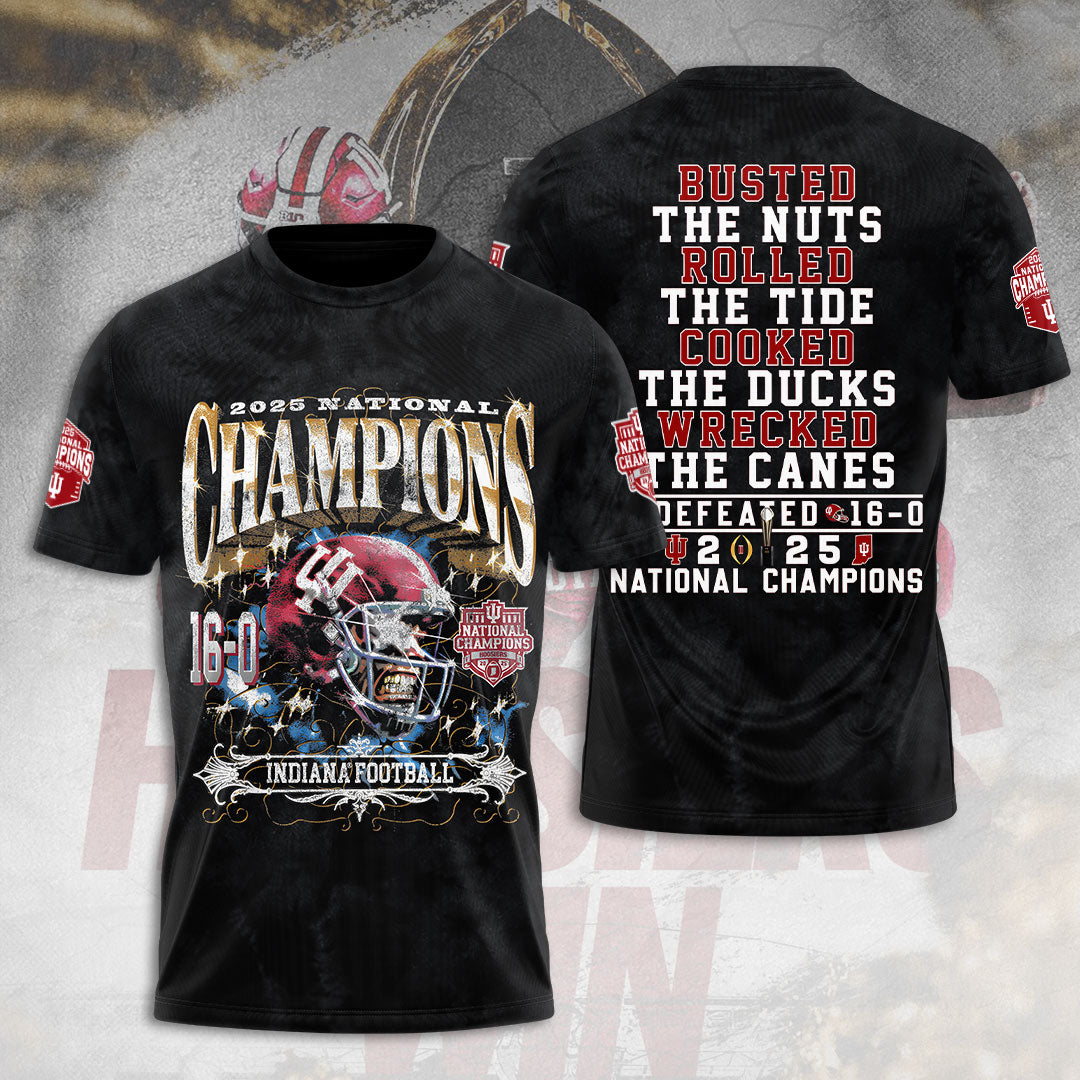 Indiana Hoosiers Football 2025 National Champions 3D Apparel – TANTN20452