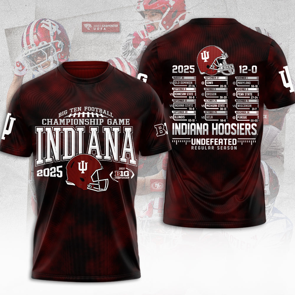 Indiana Hoosiers Football 3D Apparel – MAITM13949