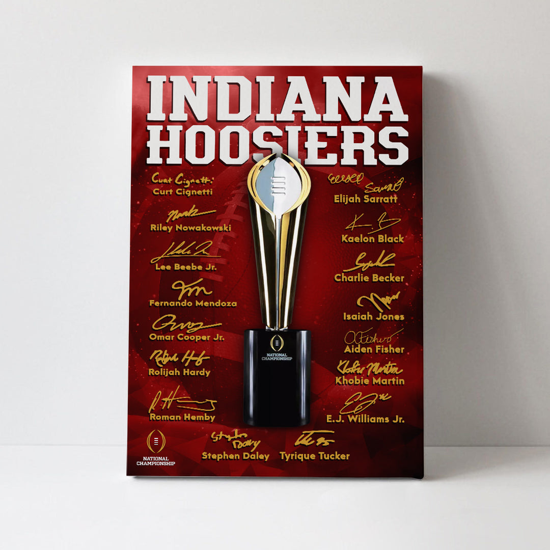 Indiana Hoosiers Football Rectangle Canvas With Inner Frame – TMTHU3677