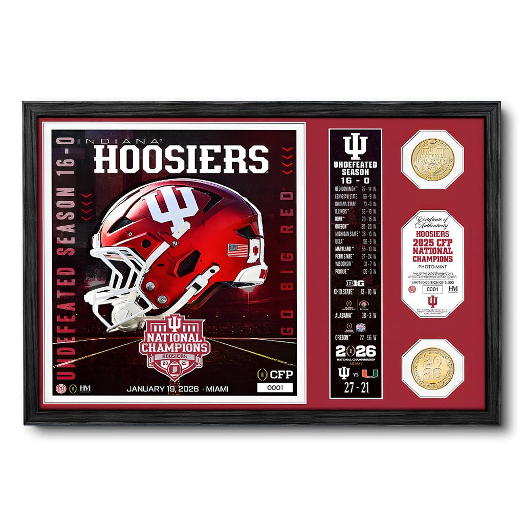 Indiana Hoosiers Football 2025 National Champions Rectangle Canvas With Inner Frame – HOATT15799