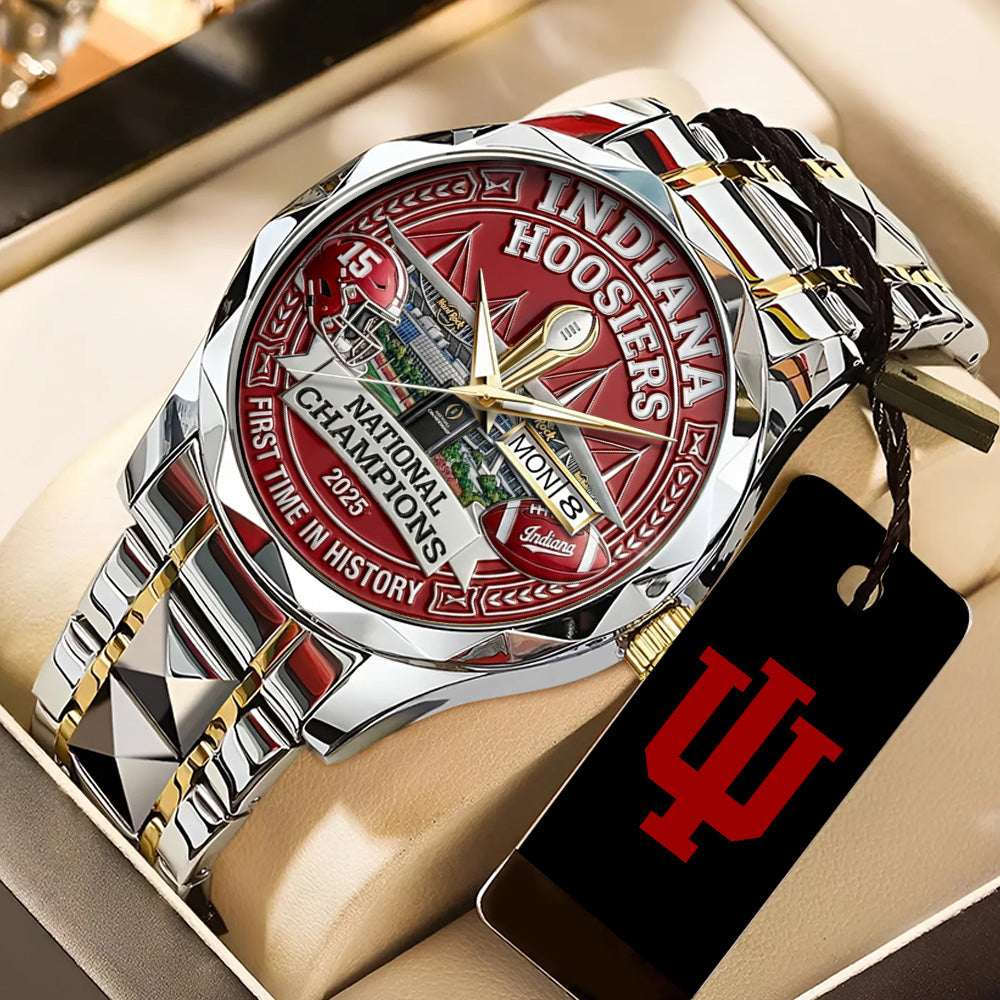 Indiana Hoosiers Football 2025 National Champions Alloy Luxury Quartz Watch – TANTN20532