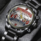 Indiana Hoosiers Football 2025 National Champions Black Stainless Steel Watch – TANTN20461
