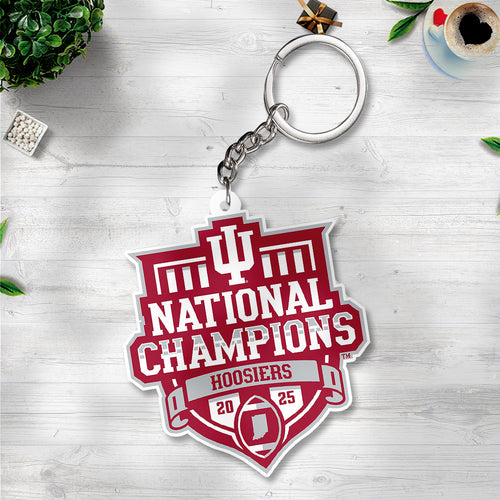 Indiana Hoosiers Football 2025 National Champions Custom Shape 2-sided Keychain – TANTN20437