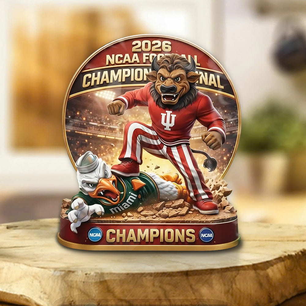 Indiana Hoosiers Football 2025 National Champions Custom Shape Acrylic Plaque – TANTN20536