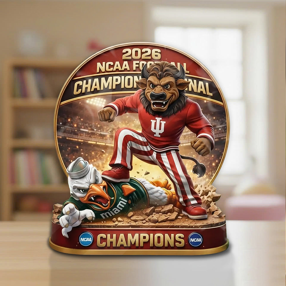 Indiana Hoosiers Football 2025 National Champions Custom Shape Acrylic Plaque – TANTN20536